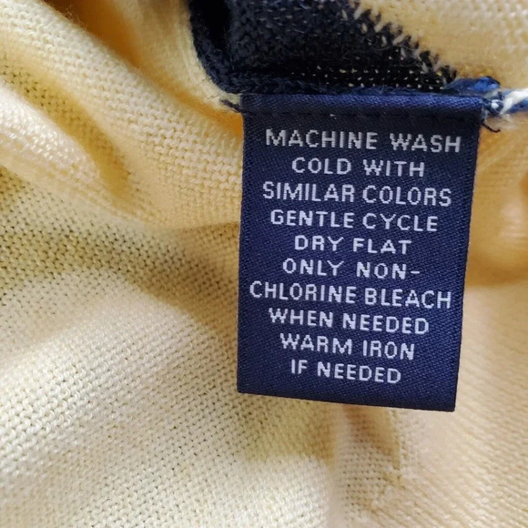 Roundtree York Sweater Men XL Yellow Knit Gray Blue Argyle Wool Blend Preppy Y2K - Picture 4 of 14